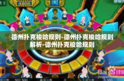 德州扑克梭哈规则-德州扑克梭哈规则解析-德州扑克梭哈规则