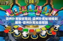 德州扑克梭哈规则-德州扑克梭哈规则解析-德州扑克梭哈规则